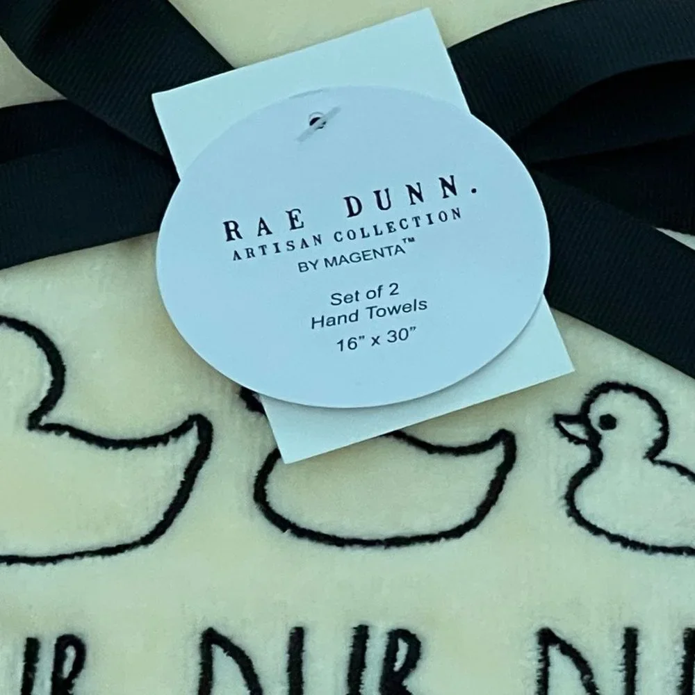 New Rae Dunn by Magenta Yellow Rub Dub Dub Duck Hand Towel Set P5